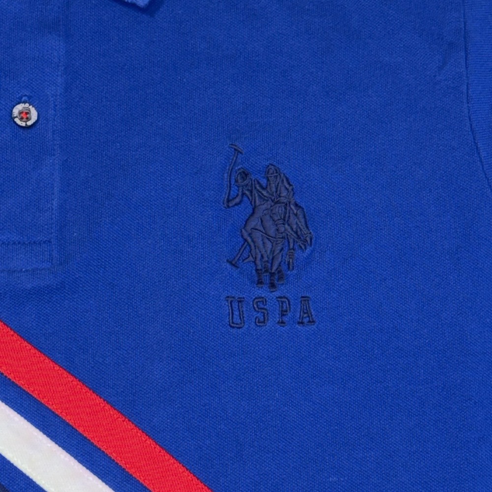 U.S. Polo Association Slim-Fit Shirt Mens XL Blue Polo Red Whit Navy Stripe - Picture 3 of 11